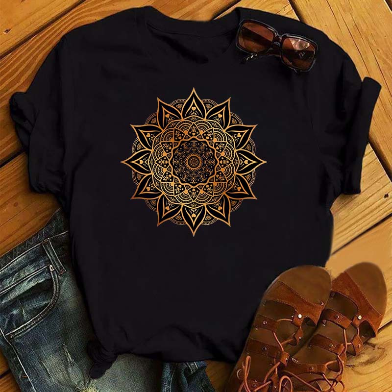 Women'S Fashion In The 90S - Maycaur New Mandala Floral Printed T