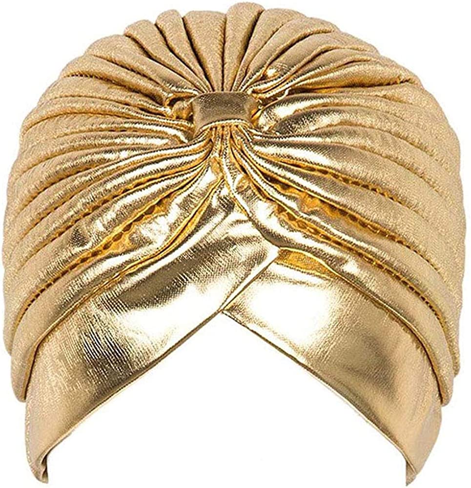 Women'S Fashion Visor - Metallic Turban Head Wrap Hat headband