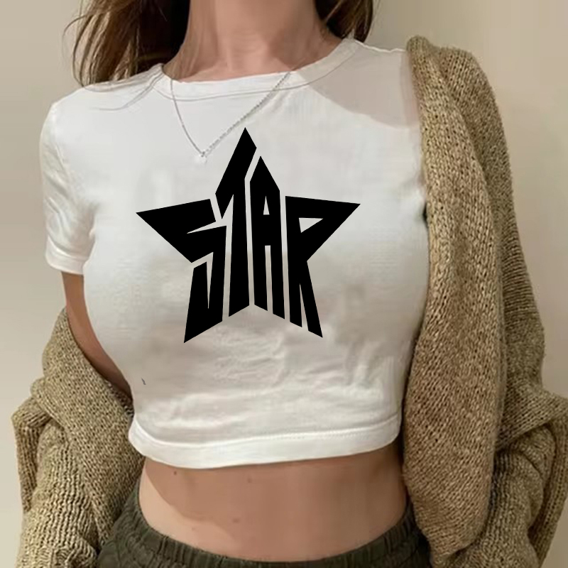 Women'S Fashion In The 90S - T-shirt Female 90s Y2K Clothes Star