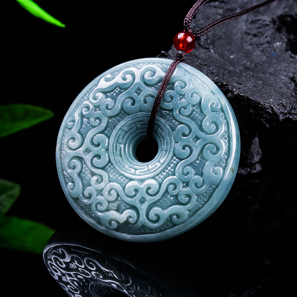 Women'S Fashion Gifts - Natural Burmese Jadeite Flower Pendant Necklace