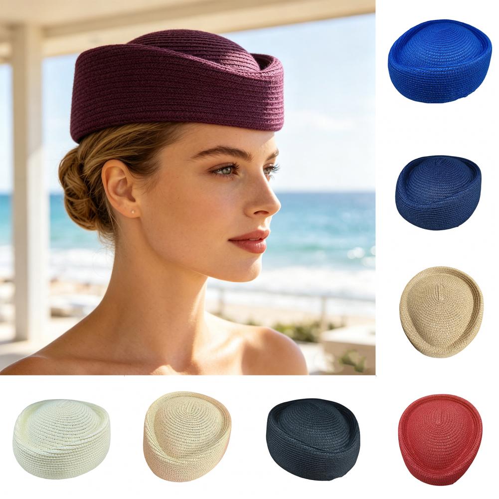 Women'S Fashion Visor - Beret Hat UV Protection Summer Straw