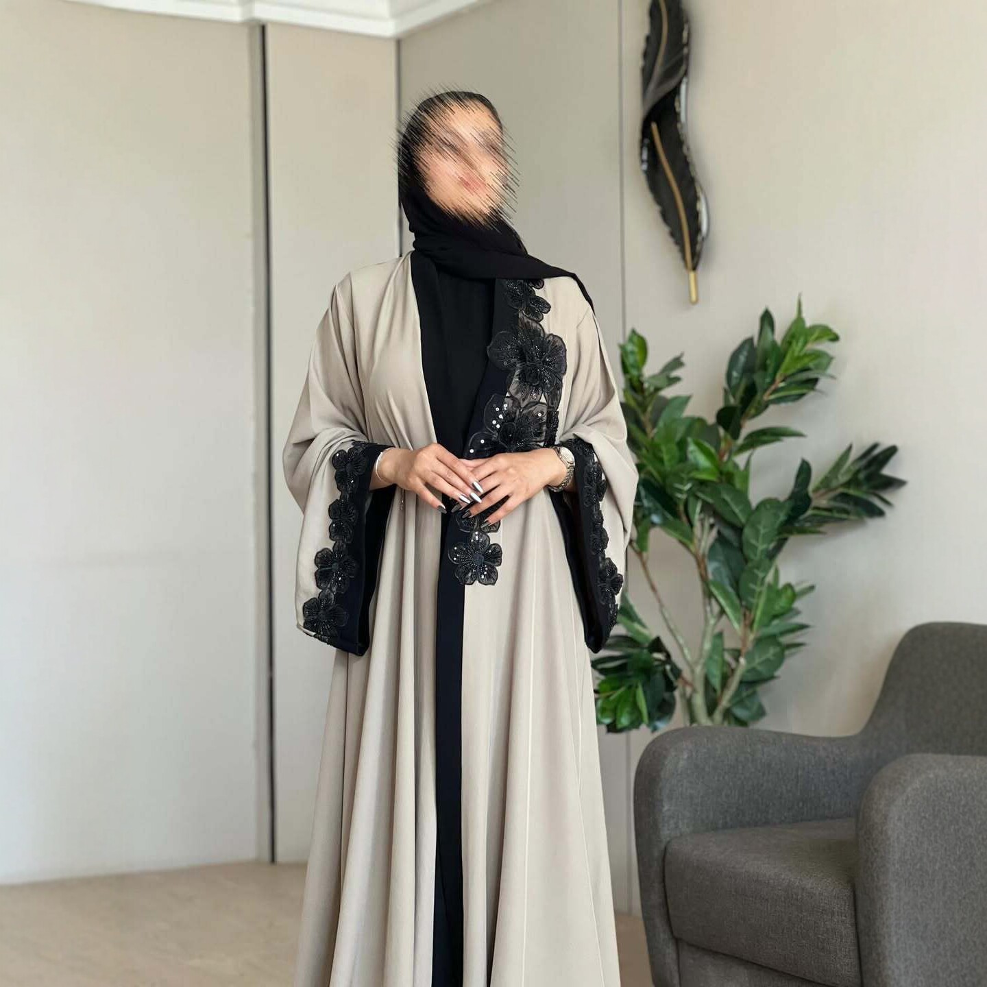 Women'S Fashion Kimono - Middle East Fashion Ramadan Patchwork Lace