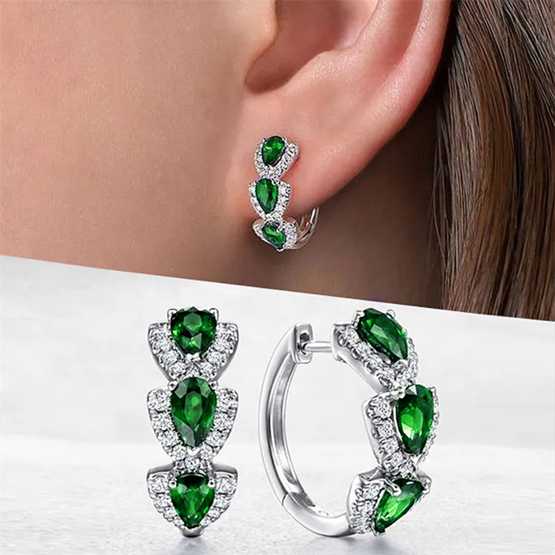 Women'S Fashion Magazines - New Klein Blue Zircon Hoop Earrings,