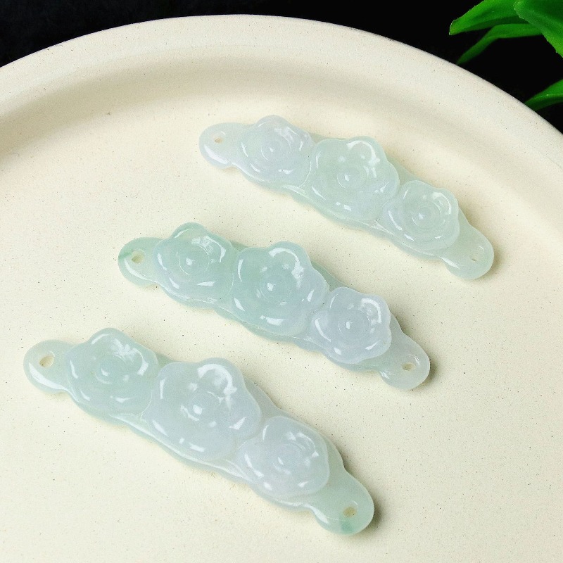 Women'S Fashion Gifts - 1pc Natural Jadeite Emerald Flower Hand