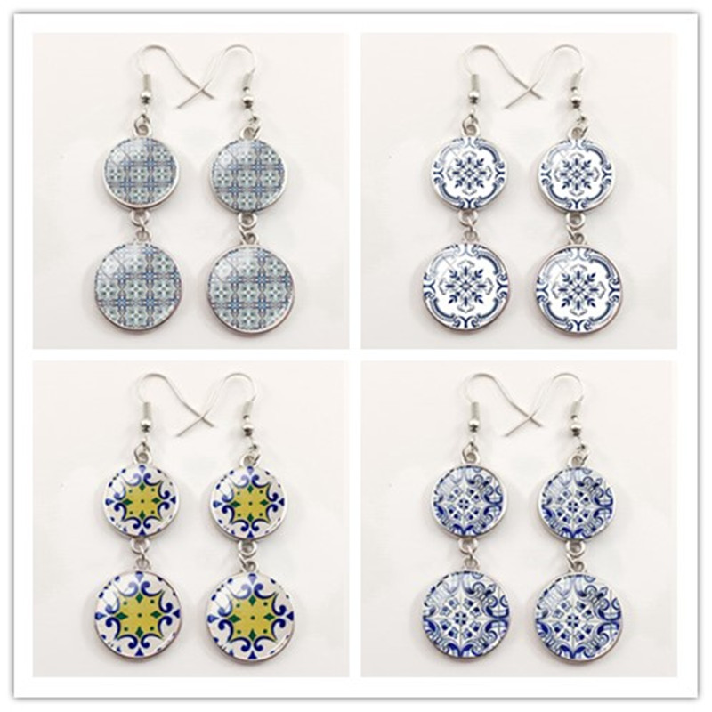 Women'S Fashion Portugal - 2020 Portuguese tile Graphic Earrings Mandala