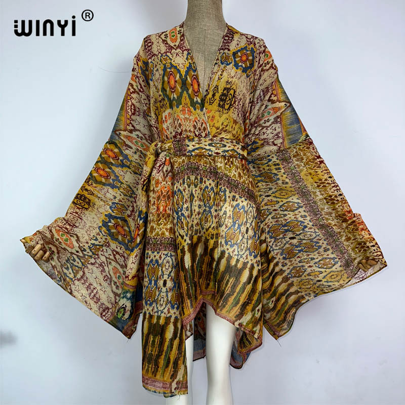 Women'S Fashion Kimono - WINYI kimono with belt summer Floral