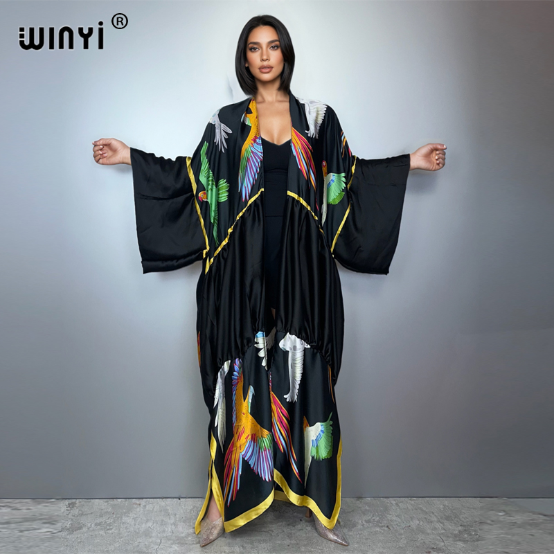 Women'S Fashion Kimono - WINYI print boho kimono maxi beach