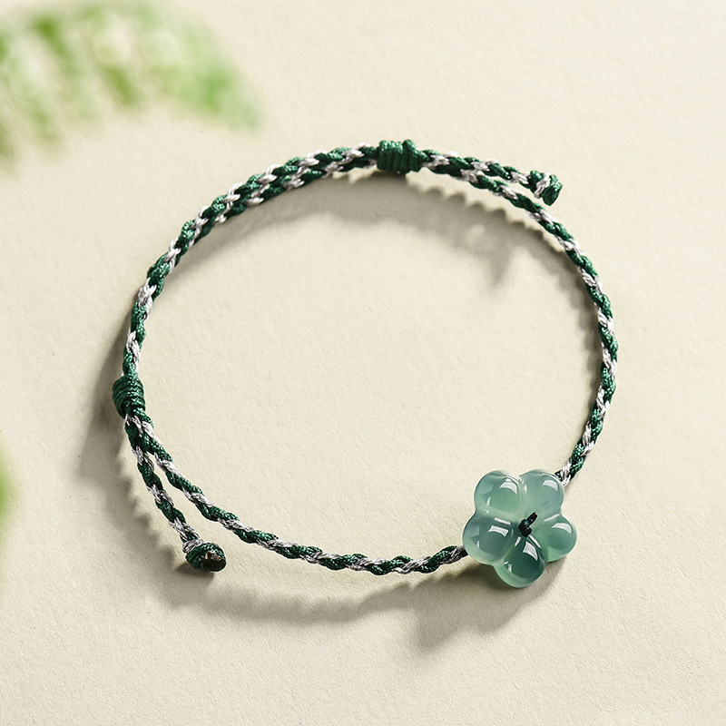 Women'S Fashion Gifts - Burmese Jadeite Flower Bracelet Natural Jade
