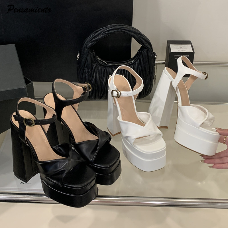 Women Fashion Ideas - Star style Fashion Double Platform Wedges