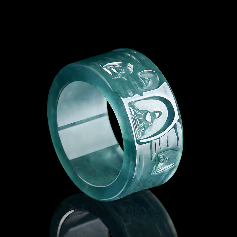 Women'S Fashion Gifts - Natural Burmese Jadeite Buddha Ring Luxury
