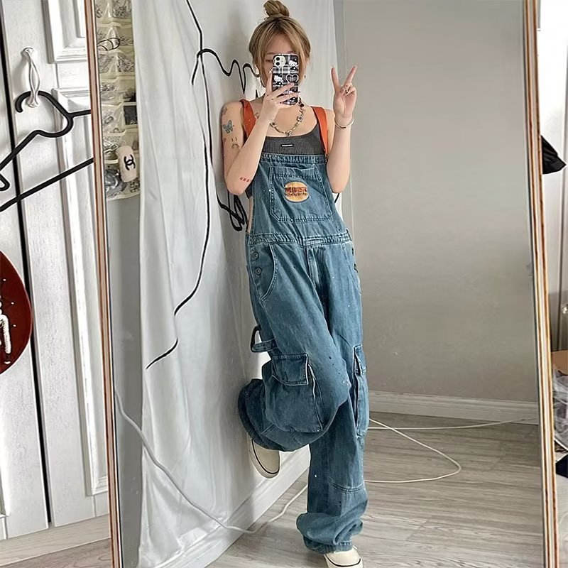 Women'S Fashion Trousers - Retro Denim Loose Women Slim Straight