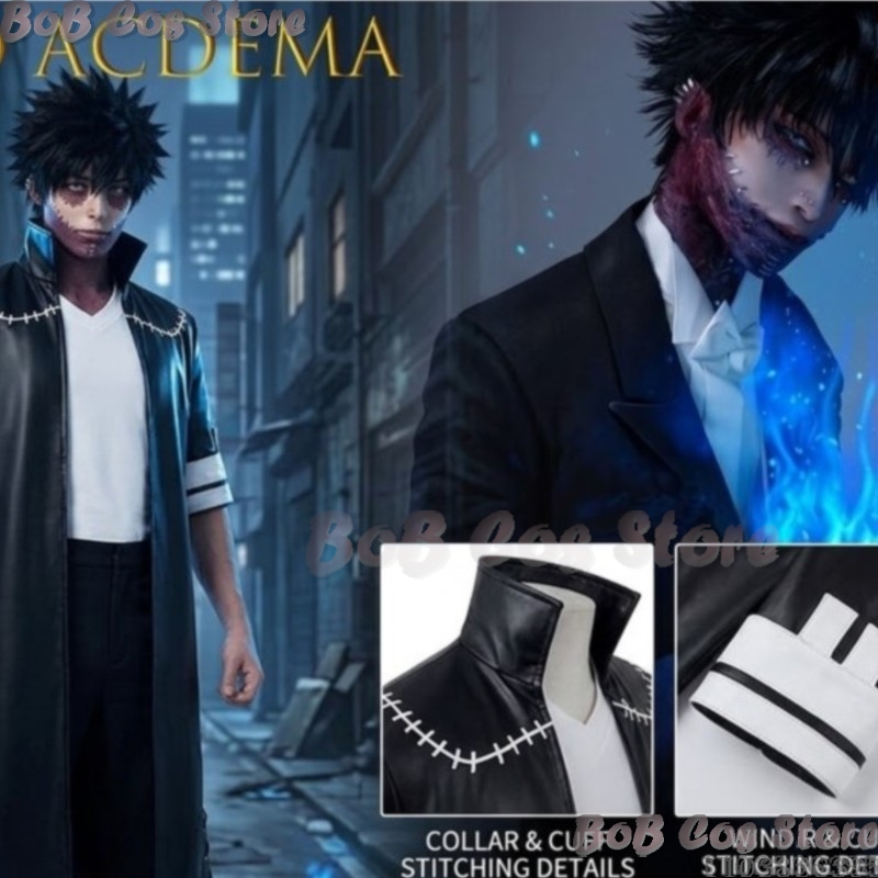 Belted Shirt Dress - My Acdeia Dabi Cosplay Costume Black