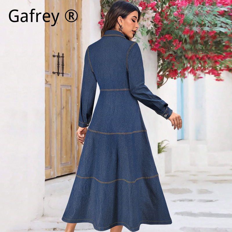 New Fashion Denim Jean Shirt D - Belted Shirt Dress review and price