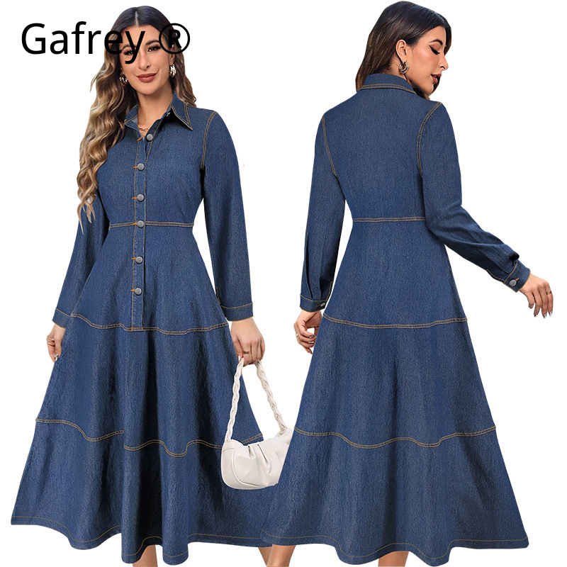 New Fashion Denim Jean Shirt D - Belted Shirt Dress review and price