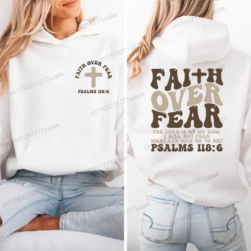 Faith Over Fear Print Sweatshi - Women Fashion Over 50 review and price