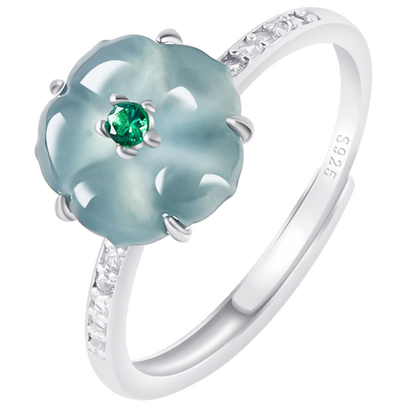 Blue Burmese Jadeite Flower Ri - Women'S Fashion Gifts review and price