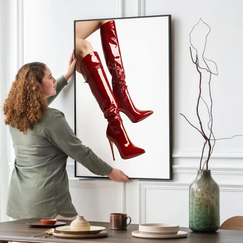 Red Boots Sexy Woman Poster Re - Women'S Fashion Magazines review and price