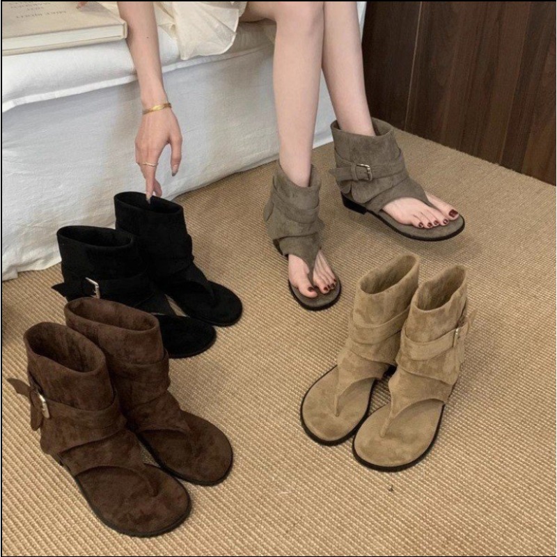 2025Spring Clip Toe Flats Sand - Women'S Fashion Trousers review and price
