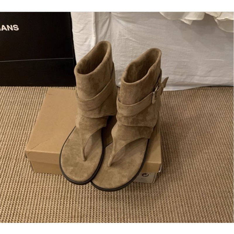 2025Spring Clip Toe Flats Sand - Women'S Fashion Trousers review and price