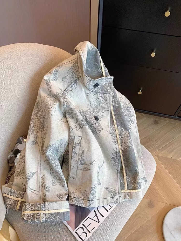 Women Light Grey Print Denim J - Women'S Fashion In The 90S review and price