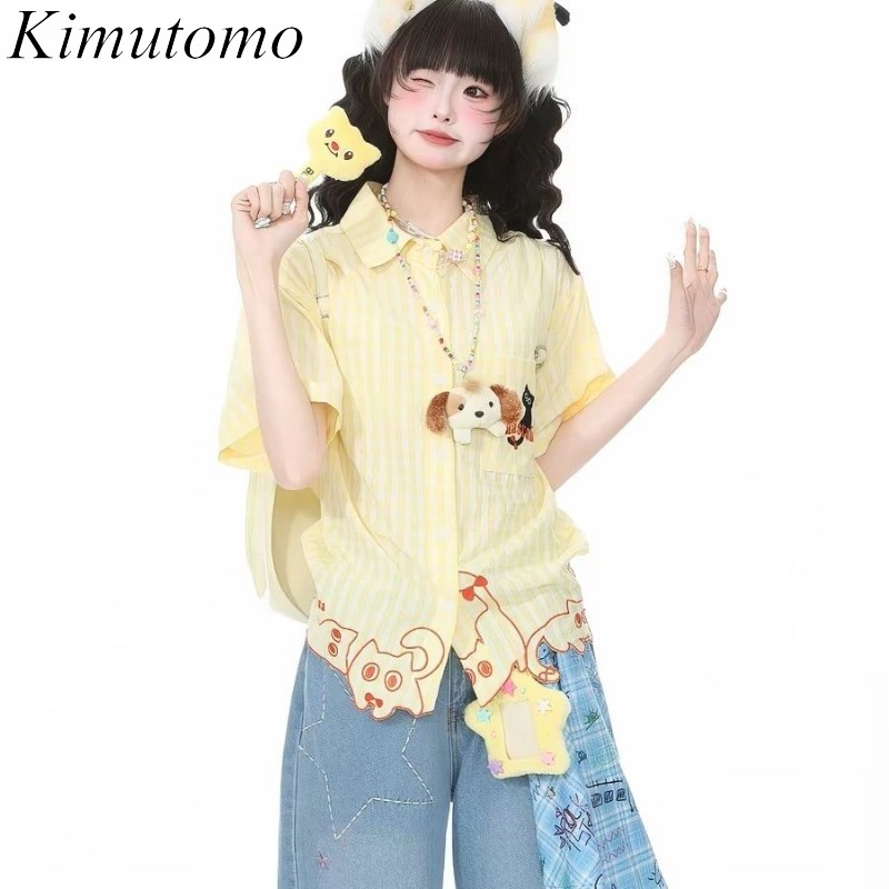 Kimutomo Shirts Women Embroide - Women'S Y2K Fashion Aesthetic review and price