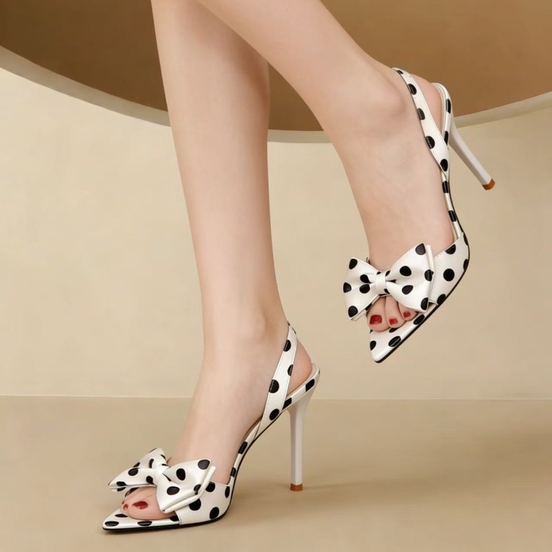 French Polka Dot Bow Pointed T - Women Fashion Ideas review and price