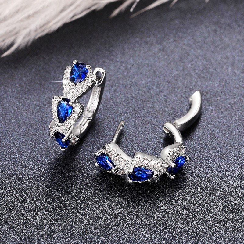 New Klein Blue Zircon Hoop Ear - Women'S Fashion Magazines review and price