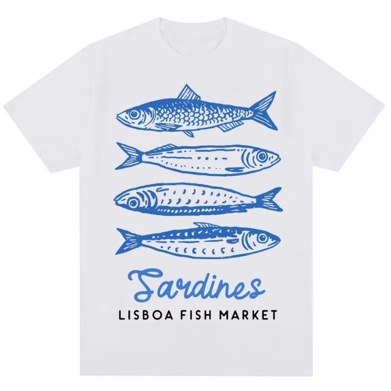 Funny Fish Market Print T-shir - Women'S Fashion Market Size review and price