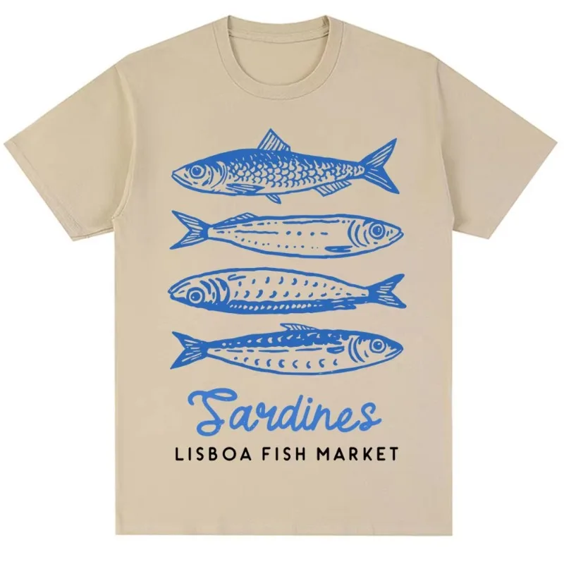 Funny Fish Market Print T-shir - Women'S Fashion Market Size review and price
