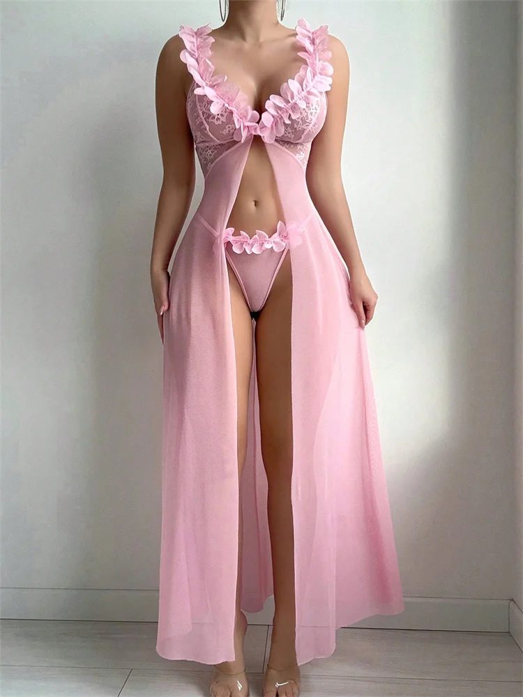 Pink Floral Lace See Through N - Women'S Fashion Line review and price