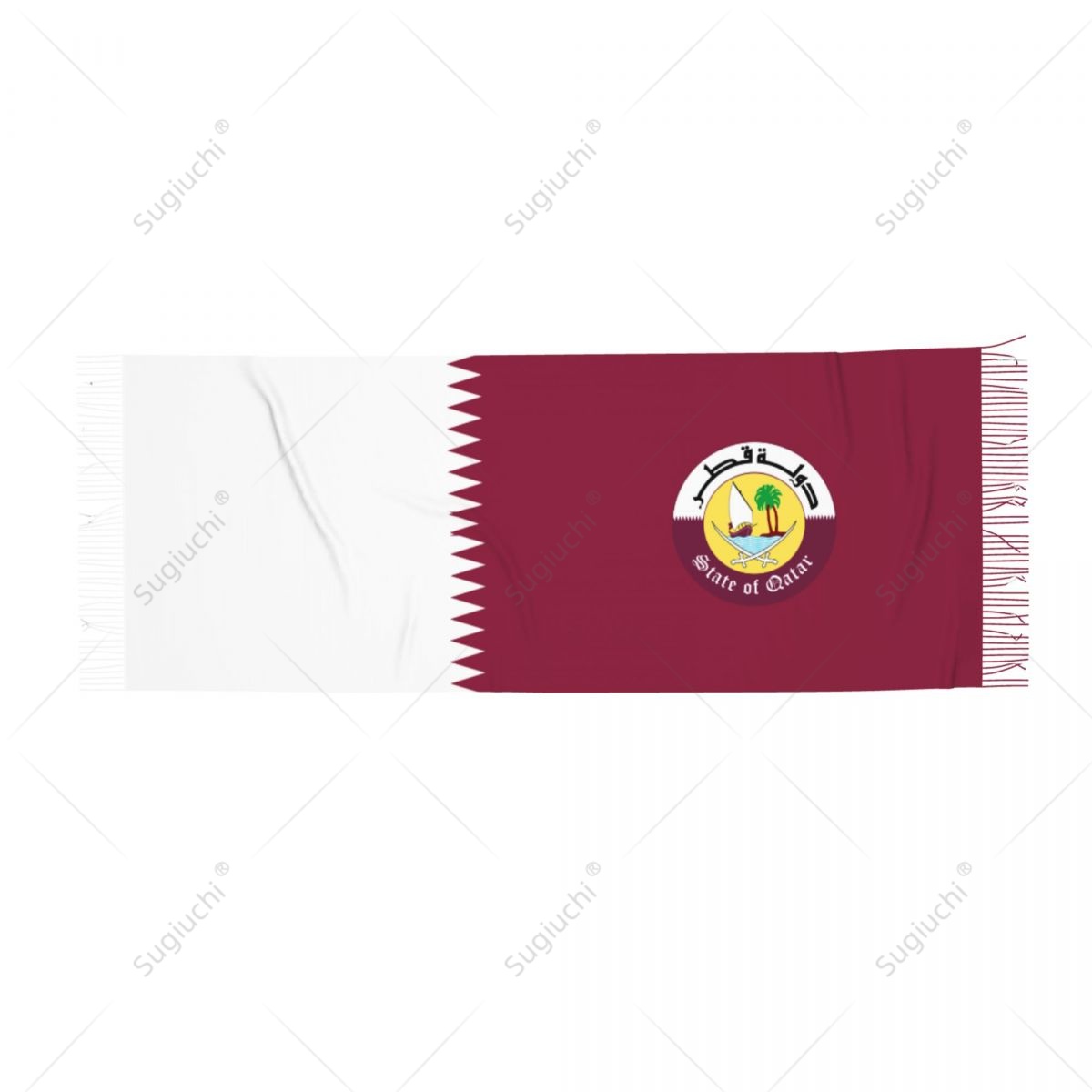 Qatar Emblem Flag Scarf Pashmi - Women Fashion Qatar review and price