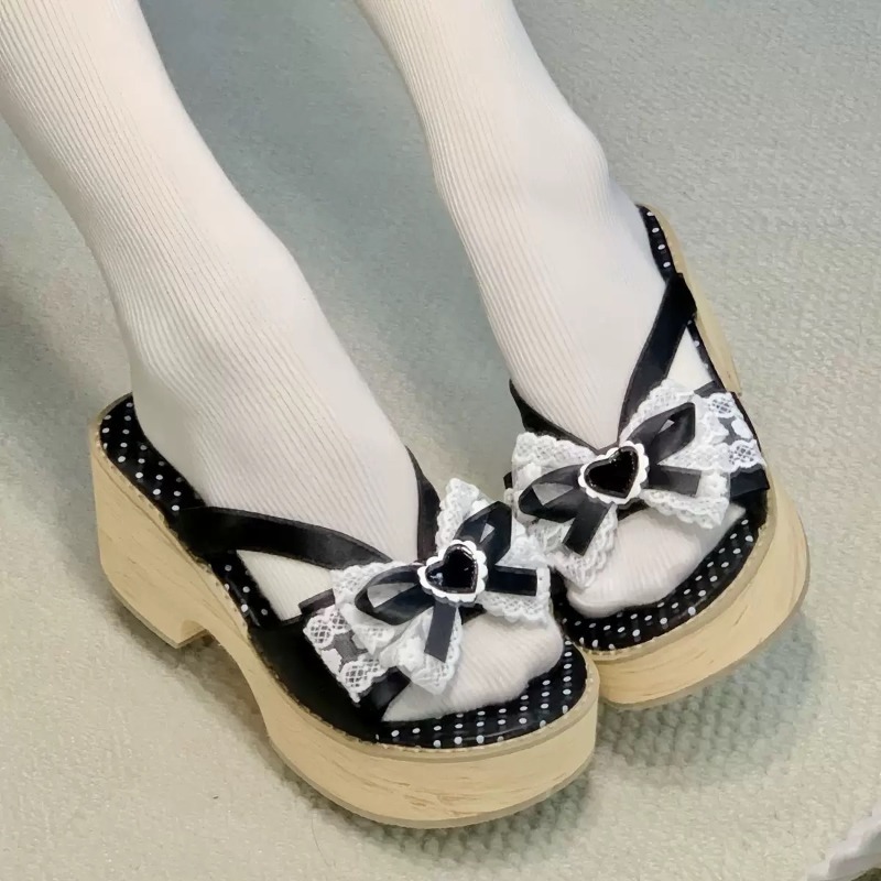 Sweet Bow Wood Grain Thick Bot - Women'S Fashion Line review and price