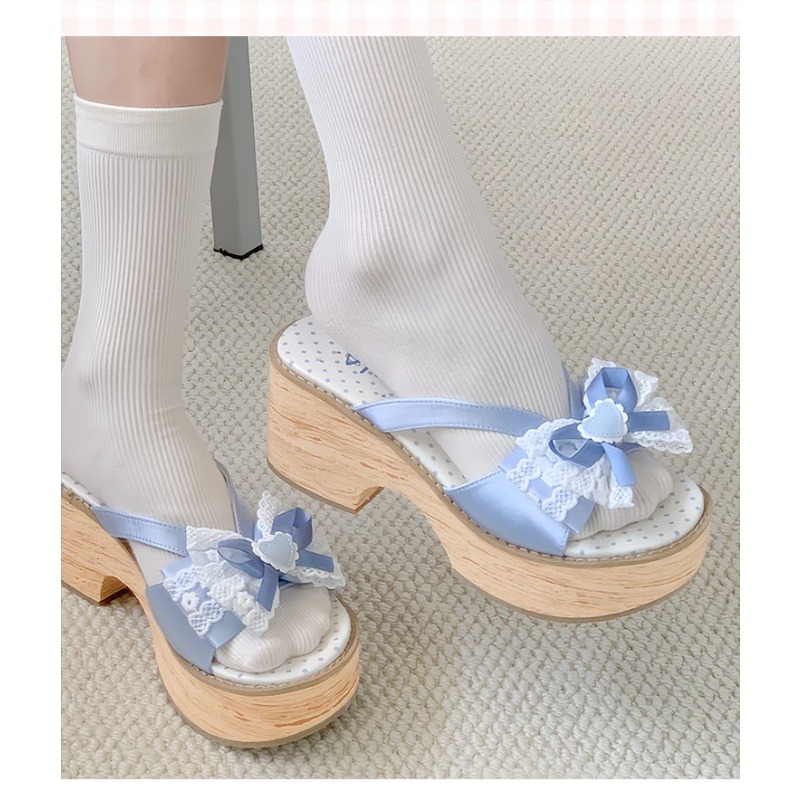 Sweet Bow Wood Grain Thick Bot - Women'S Fashion Line review and price