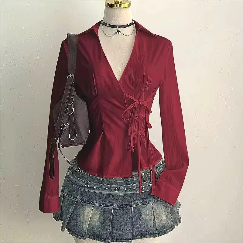 Fashion Long-sleeved Blouses S - Women'S Y2K Fashion Aesthetic review and price