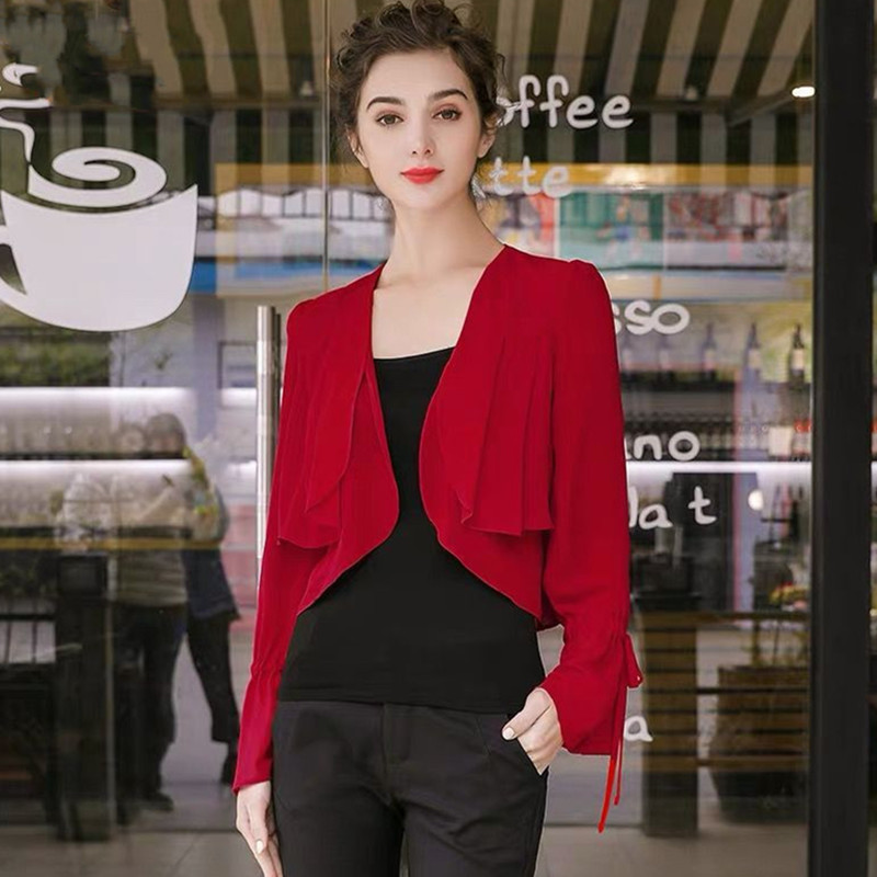 Women Ruffled Sleeve thin chif - Women'S Fashion Kimono review and price