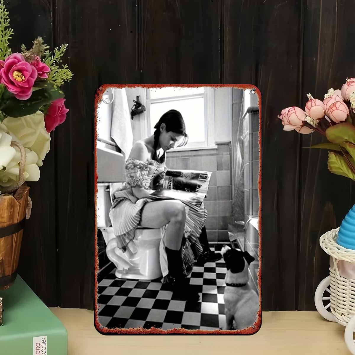 Funny Bathroom Metal Sign – Wo - Women'S Fashion Magazines review and price