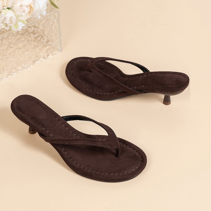 New Faux Suede Heeled Thong Sa - Women'S Fashion Line review and price