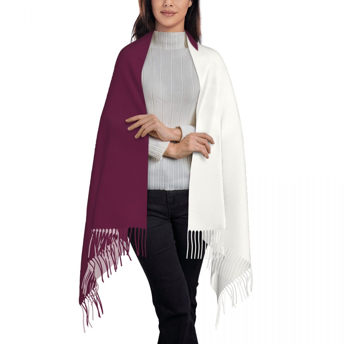 Qatar Flag Women's Tassel Shaw - Women Fashion Qatar review and price