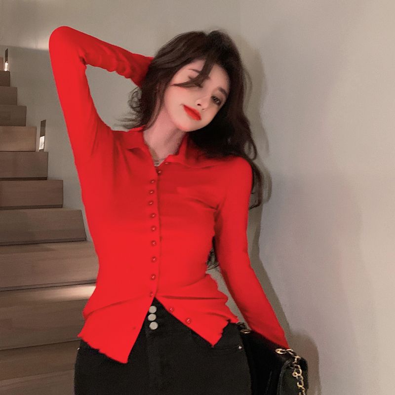 Shirts Women Skinny Elegant Si - Women'S Y2K Fashion Aesthetic review and price