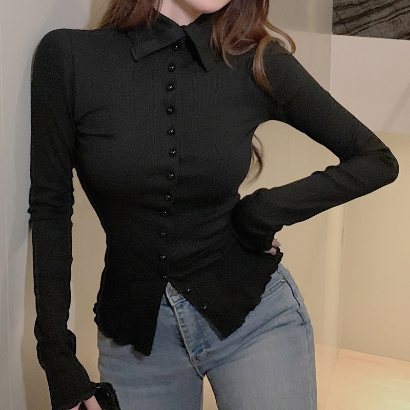 Shirts Women Skinny Elegant Si - Women'S Y2K Fashion Aesthetic review and price