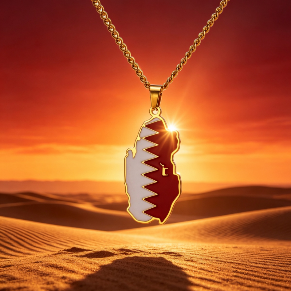 Drip Oil Qatar Map Necklace Fo - Women Fashion Qatar review and price